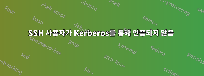 SSH 사용자가 Kerberos를 통해 인증되지 않음