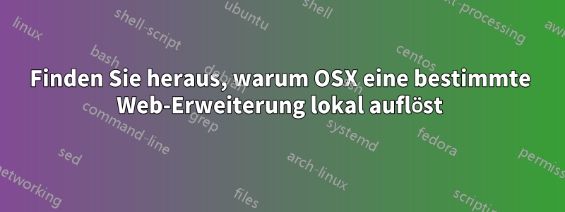 Finden Sie heraus, warum OSX eine bestimmte Web-Erweiterung lokal auflöst