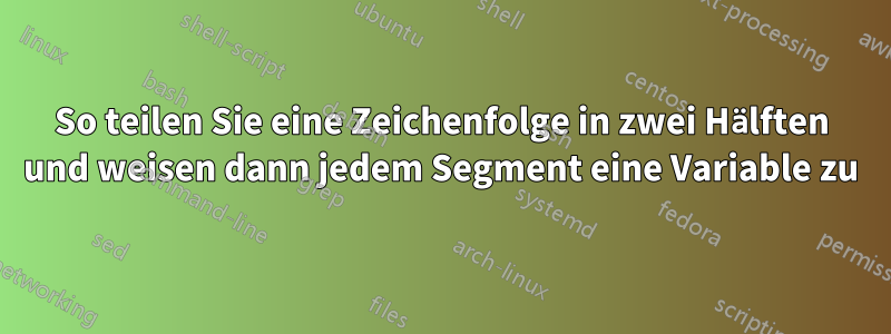 So teilen Sie eine Zeichenfolge in zwei Hälften und weisen dann jedem Segment eine Variable zu