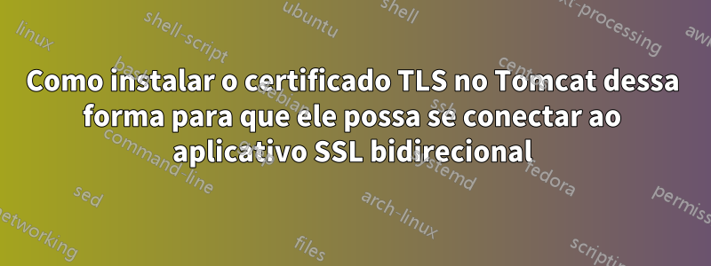 Como instalar o certificado TLS no Tomcat dessa forma para que ele possa se conectar ao aplicativo SSL bidirecional