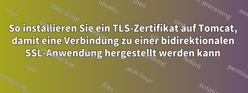 So installieren Sie ein TLS-Zertifikat auf Tomcat, damit eine Verbindung zu einer bidirektionalen SSL-Anwendung hergestellt werden kann