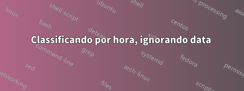 Classificando por hora, ignorando data