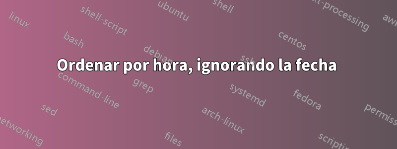 Ordenar por hora, ignorando la fecha