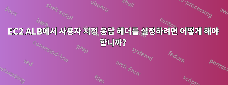 EC2 ALB에서 사용자 지정 응답 헤더를 설정하려면 어떻게 해야 합니까?