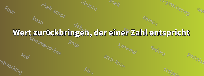 Wert zurückbringen, der einer Zahl entspricht