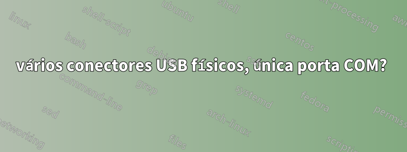 vários conectores USB físicos, única porta COM?