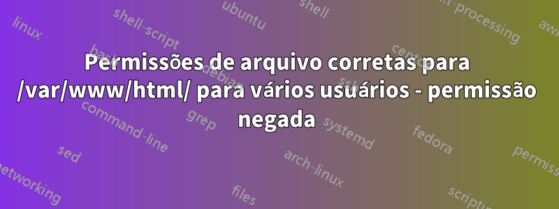 Permissões de arquivo corretas para /var/www/html/ para vários usuários - permissão negada