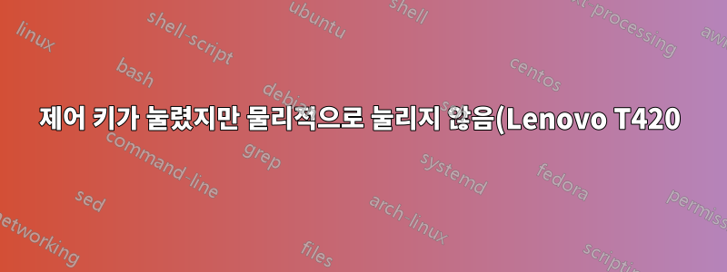 제어 키가 눌렸지만 물리적으로 눌리지 않음(Lenovo T420)