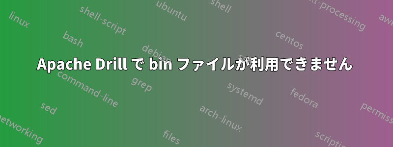 Apache Drill で bin ファイルが利用できません