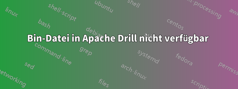 Bin-Datei in Apache Drill nicht verfügbar