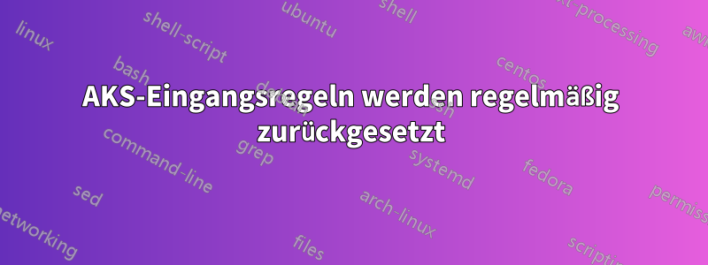 AKS-Eingangsregeln werden regelmäßig zurückgesetzt