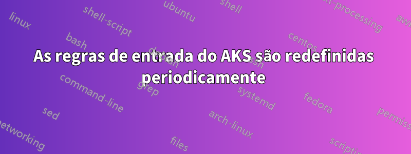 As regras de entrada do AKS são redefinidas periodicamente