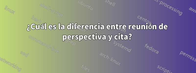 ¿Cuál es la diferencia entre reunión de perspectiva y cita?