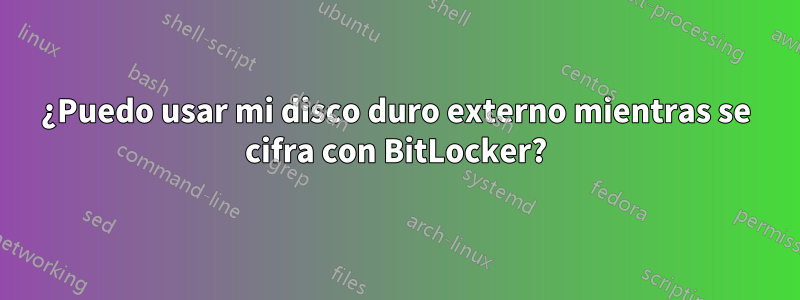 ¿Puedo usar mi disco duro externo mientras se cifra con BitLocker?