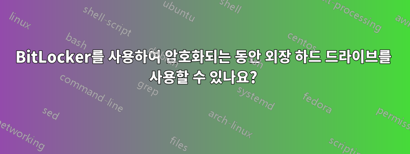 BitLocker를 사용하여 암호화되는 동안 외장 하드 드라이브를 사용할 수 있나요?