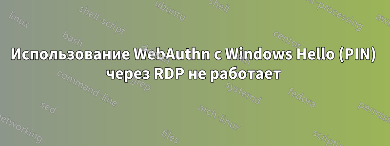 Использование WebAuthn с Windows Hello (PIN) через RDP не работает