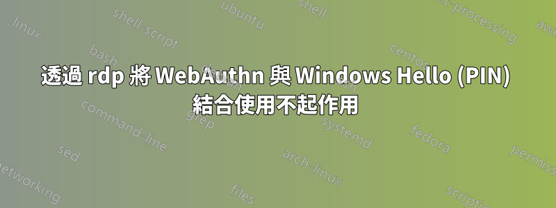 透過 rdp 將 WebAuthn 與 Windows Hello (PIN) 結合使用不起作用