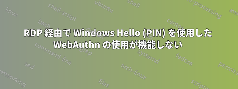 RDP 経由で Wi​​ndows Hello (PIN) を使用した WebAuthn の使用が機能しない