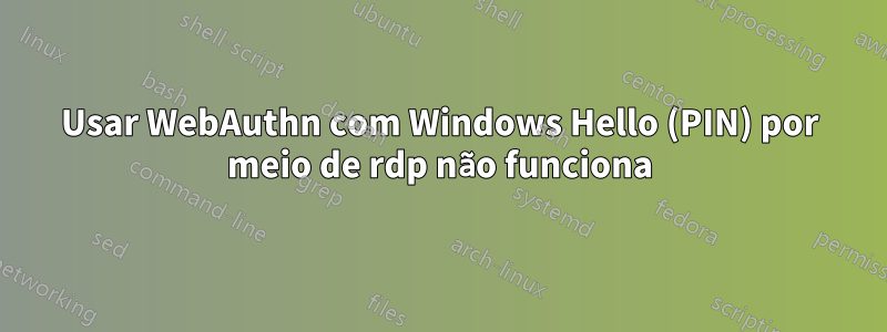 Usar WebAuthn com Windows Hello (PIN) por meio de rdp não funciona