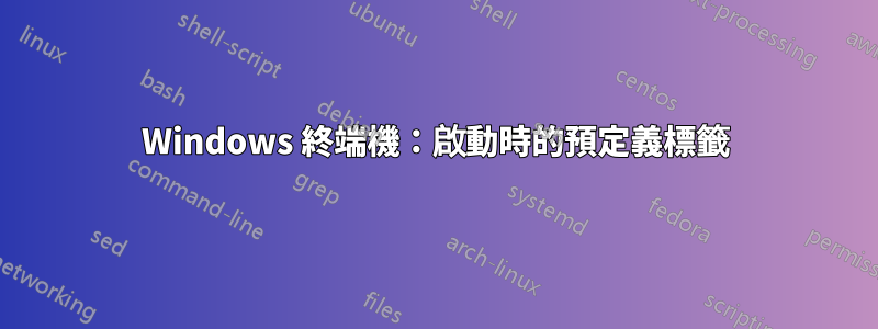 Windows 終端機：啟動時的預定義標籤