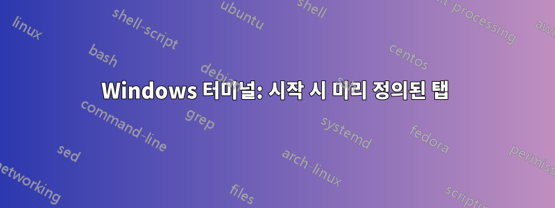 Windows 터미널: 시작 시 미리 정의된 탭