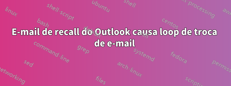 E-mail de recall do Outlook causa loop de troca de e-mail