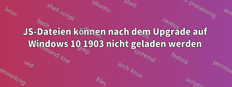 JS-Dateien können nach dem Upgrade auf Windows 10 1903 nicht geladen werden