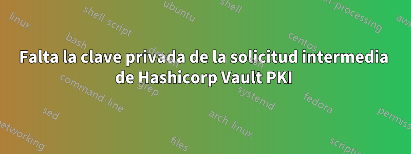 Falta la clave privada de la solicitud intermedia de Hashicorp Vault PKI