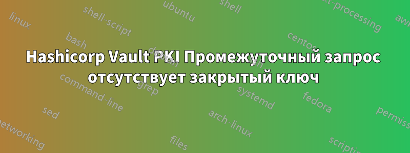 Hashicorp Vault PKI Промежуточный запрос отсутствует закрытый ключ