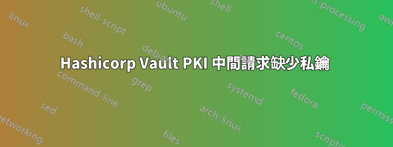 Hashicorp Vault PKI 中間請求缺少私鑰