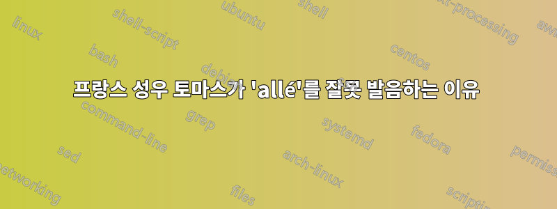 프랑스 성우 토마스가 'allé'를 잘못 발음하는 이유