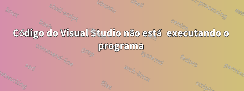 Código do Visual Studio não está executando o programa