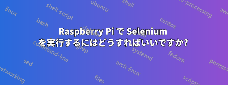 Raspberry Pi で Selenium を実行するにはどうすればいいですか?