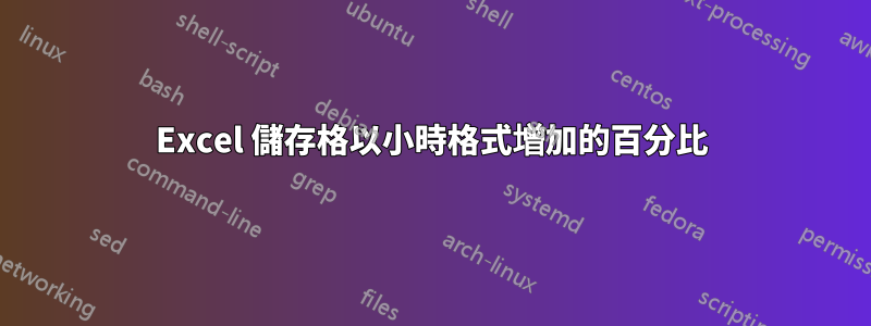 Excel 儲存格以小時格式增加的百分比