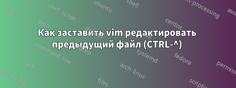 Как заставить vim редактировать предыдущий файл (CTRL-^)