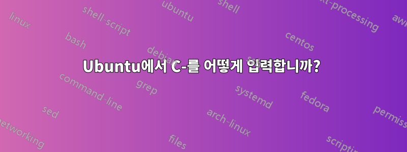 Ubuntu에서 C-를 어떻게 입력합니까?