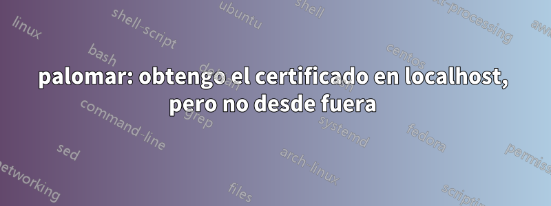 palomar: obtengo el certificado en localhost, pero no desde fuera