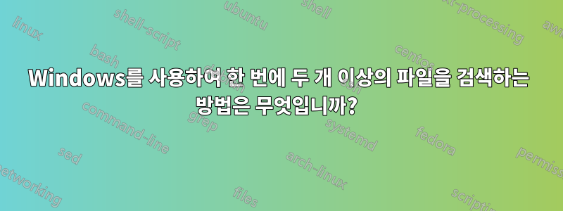 Windows를 사용하여 한 번에 두 개 이상의 파일을 검색하는 방법은 무엇입니까? 