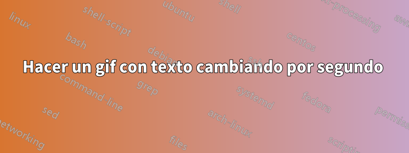 Hacer un gif con texto cambiando por segundo