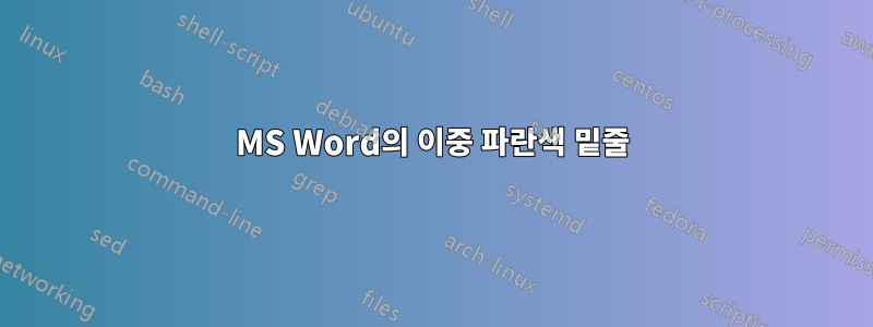 MS Word의 이중 파란색 밑줄