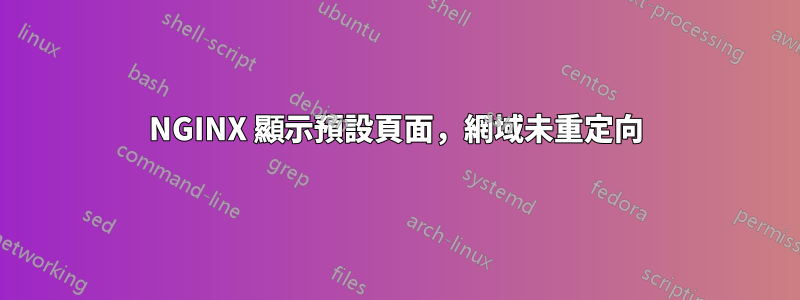 NGINX 顯示預設頁面，網域未重定向