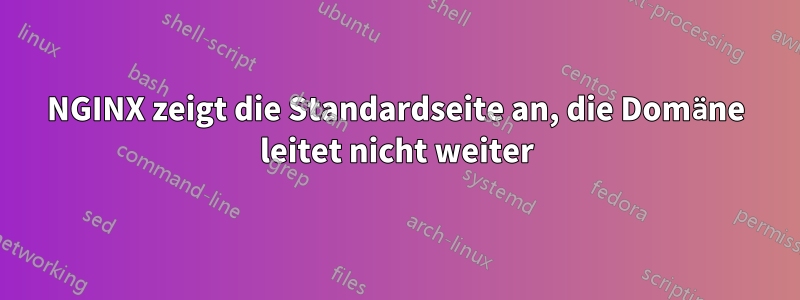 NGINX zeigt die Standardseite an, die Domäne leitet nicht weiter