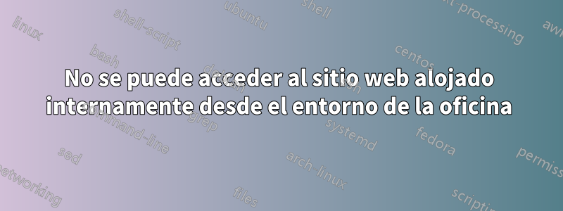 No se puede acceder al sitio web alojado internamente desde el entorno de la oficina