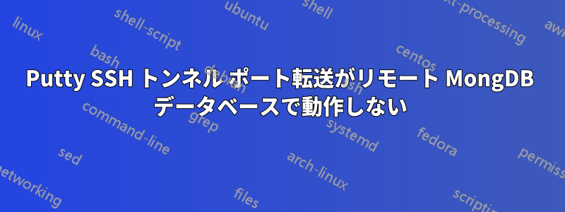 Putty SSH トンネル ポート転送がリモート MongDB データベースで動作しない