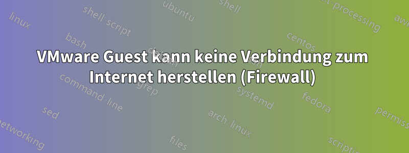 VMware Guest kann keine Verbindung zum Internet herstellen (Firewall)