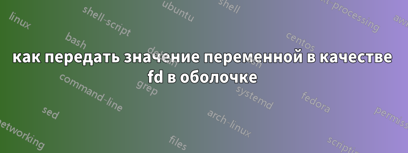 как передать значение переменной в качестве fd в оболочке