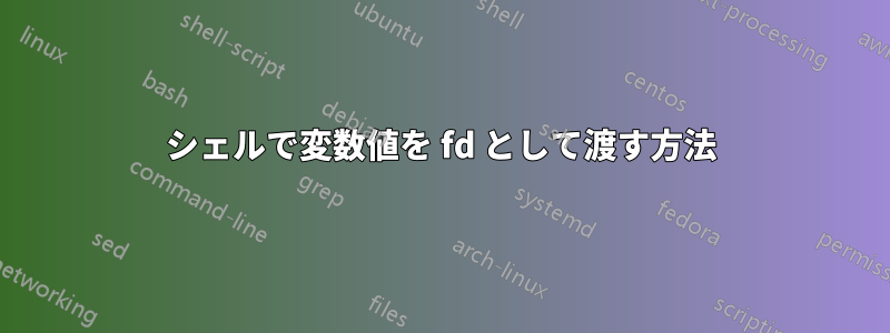 シェルで変数値を fd として渡す方法