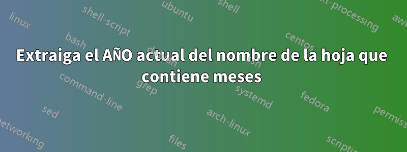 Extraiga el AÑO actual del nombre de la hoja que contiene meses