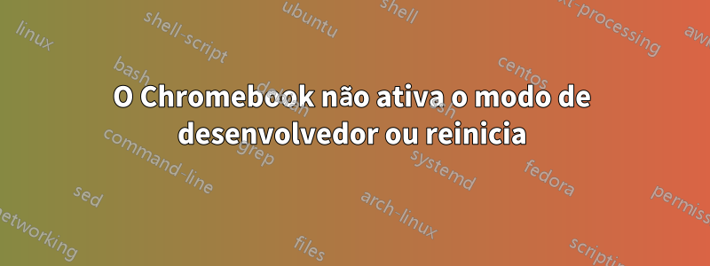 O Chromebook não ativa o modo de desenvolvedor ou reinicia