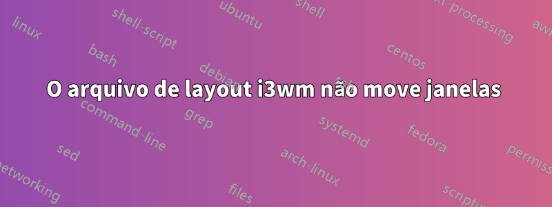 O arquivo de layout i3wm não move janelas